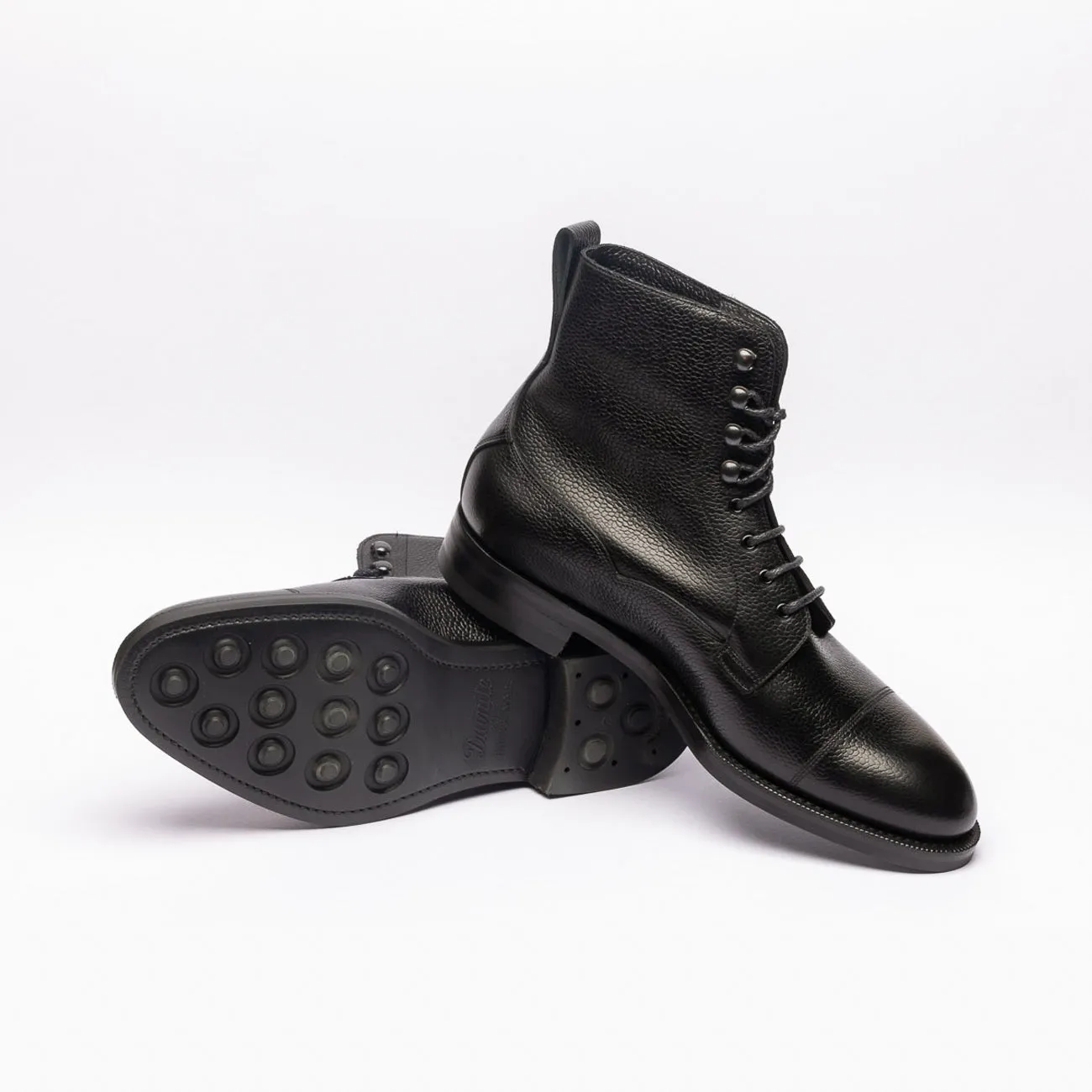 Edward Green Edward Green Galway derby ankle boot in black hammered leather