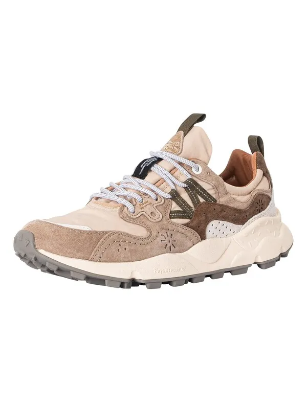 Flower Mountain Yamano 3 Suede Trainers - Off White/Beige