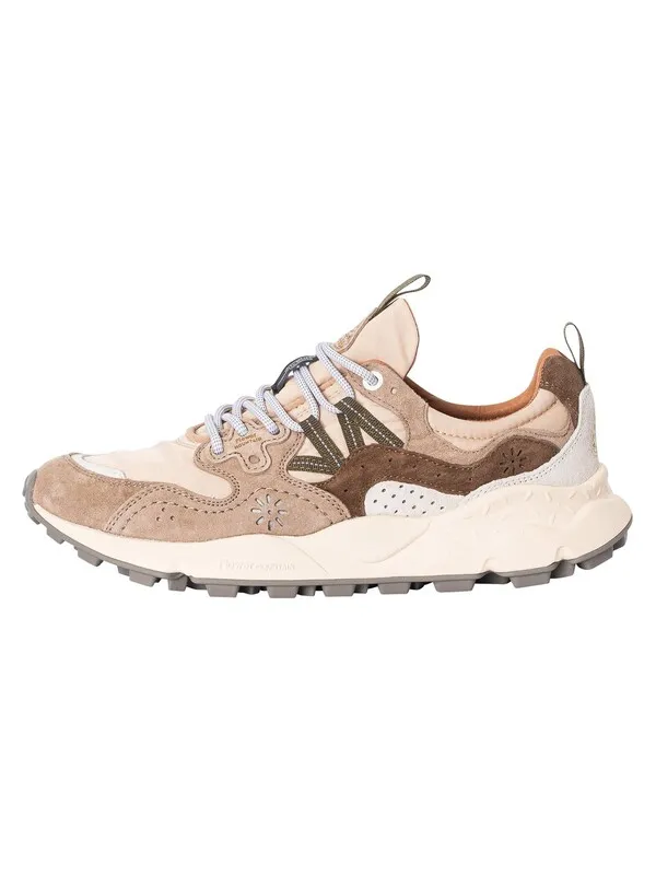 Flower Mountain Yamano 3 Suede Trainers - Off White/Beige