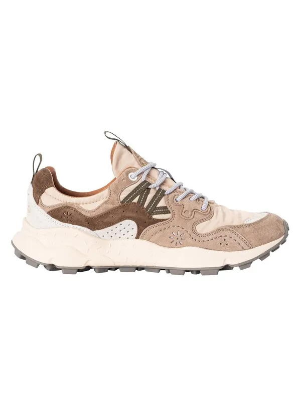 Flower Mountain Yamano 3 Suede Trainers - Off White/Beige