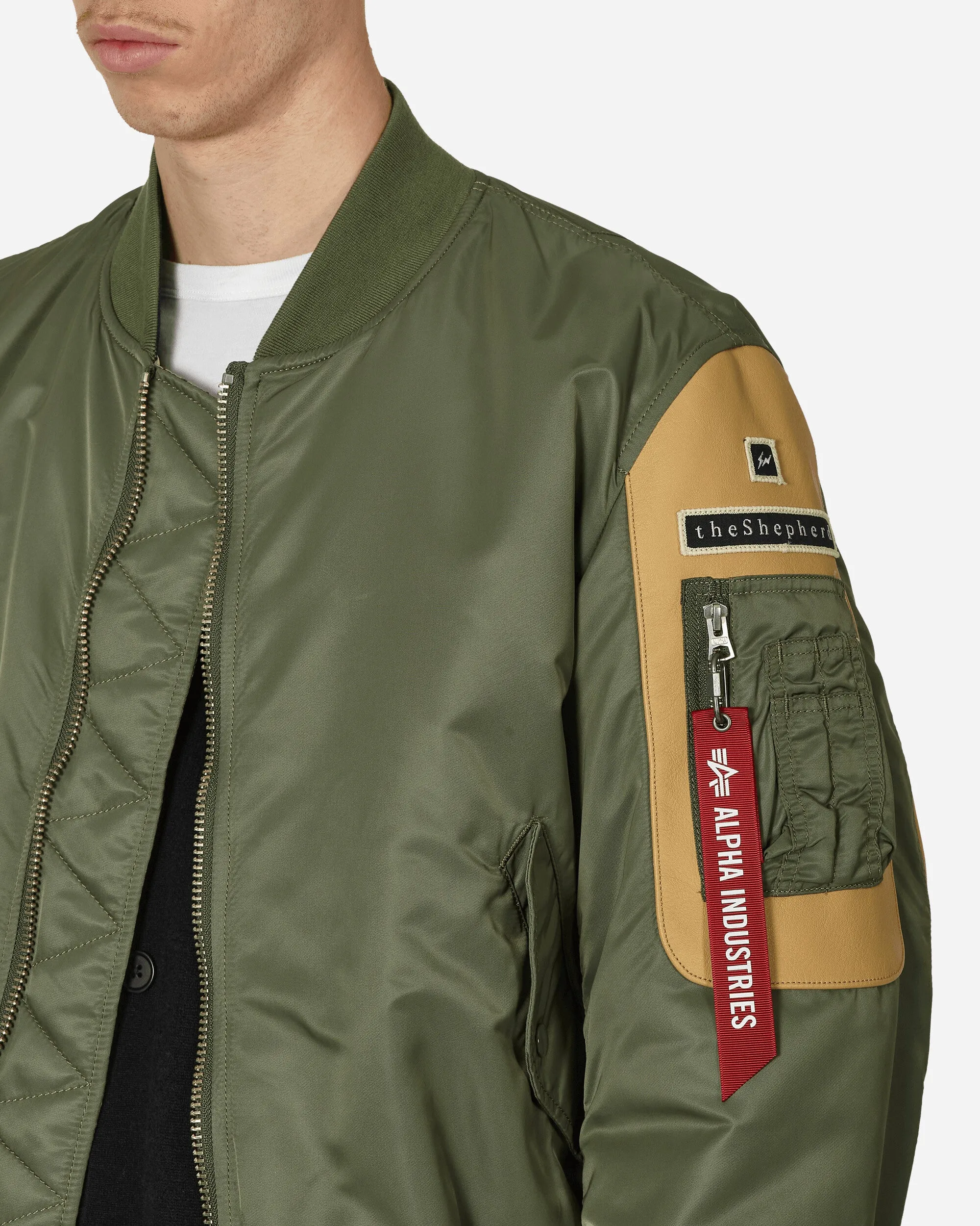 fragment design x Alpha Industries Nylon MA-1 Jacket Khaki