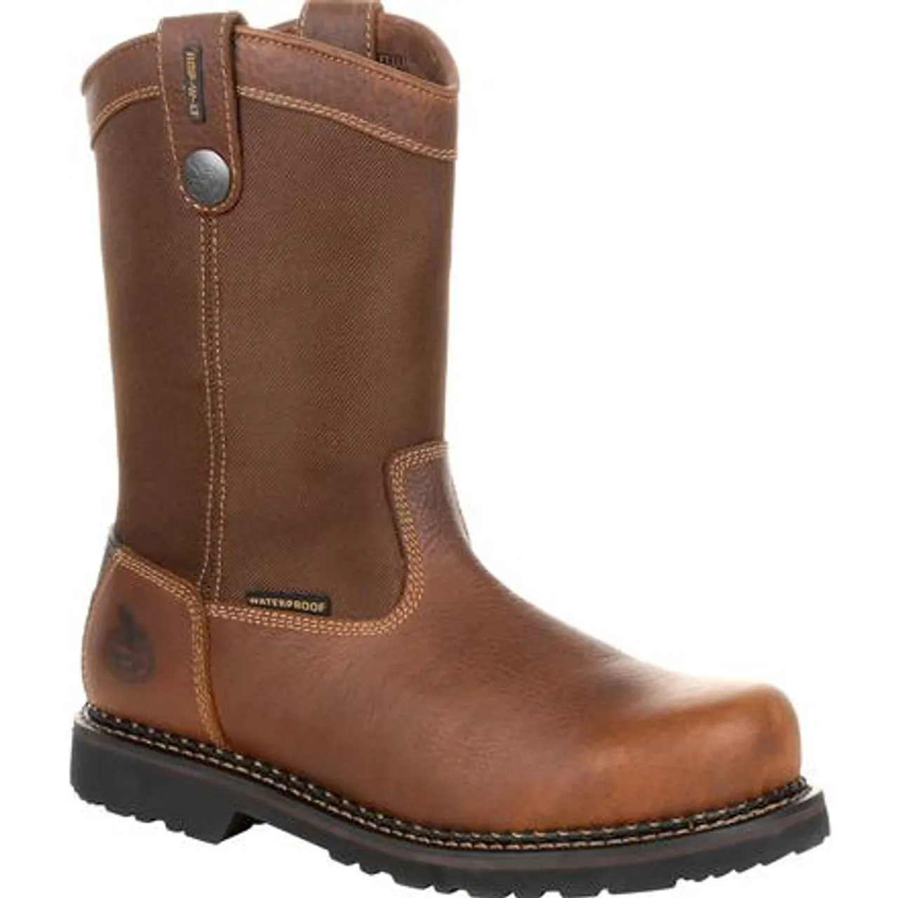 Georgia Giant Revamp Steel Toe Waterproof Pull-On Work Boot GB00319 BROWN