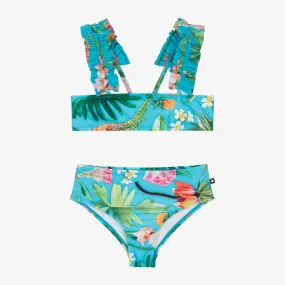 Girls Blue Floral Bikini (UPF50+)