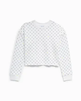 Girls Long Sleeve Polka Dot Pullover