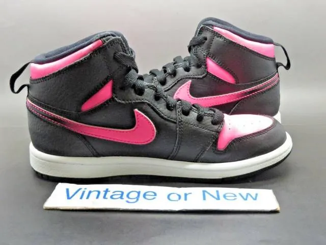 Girls Nike Air Jordan I 1 Retro High Black Hyper Pink Wh...