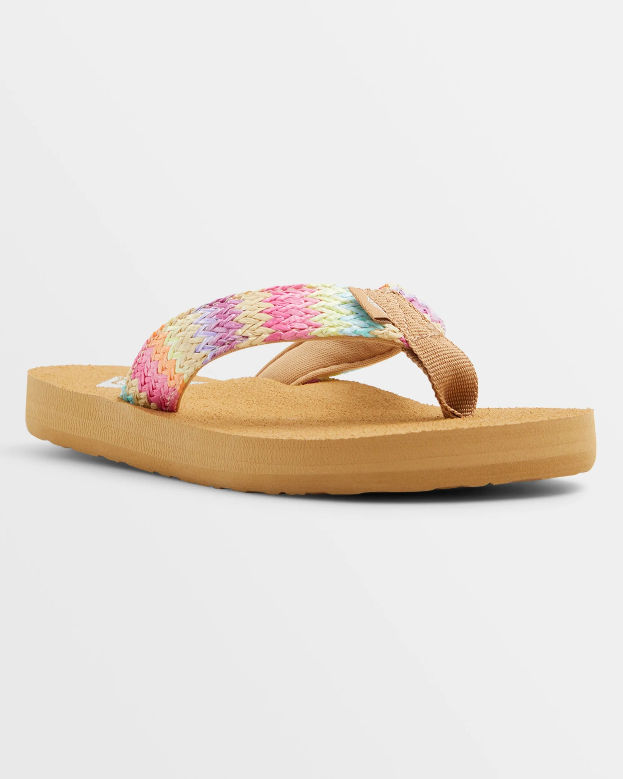 Girls Porto Raffia Sandals - Pink/Raspberry