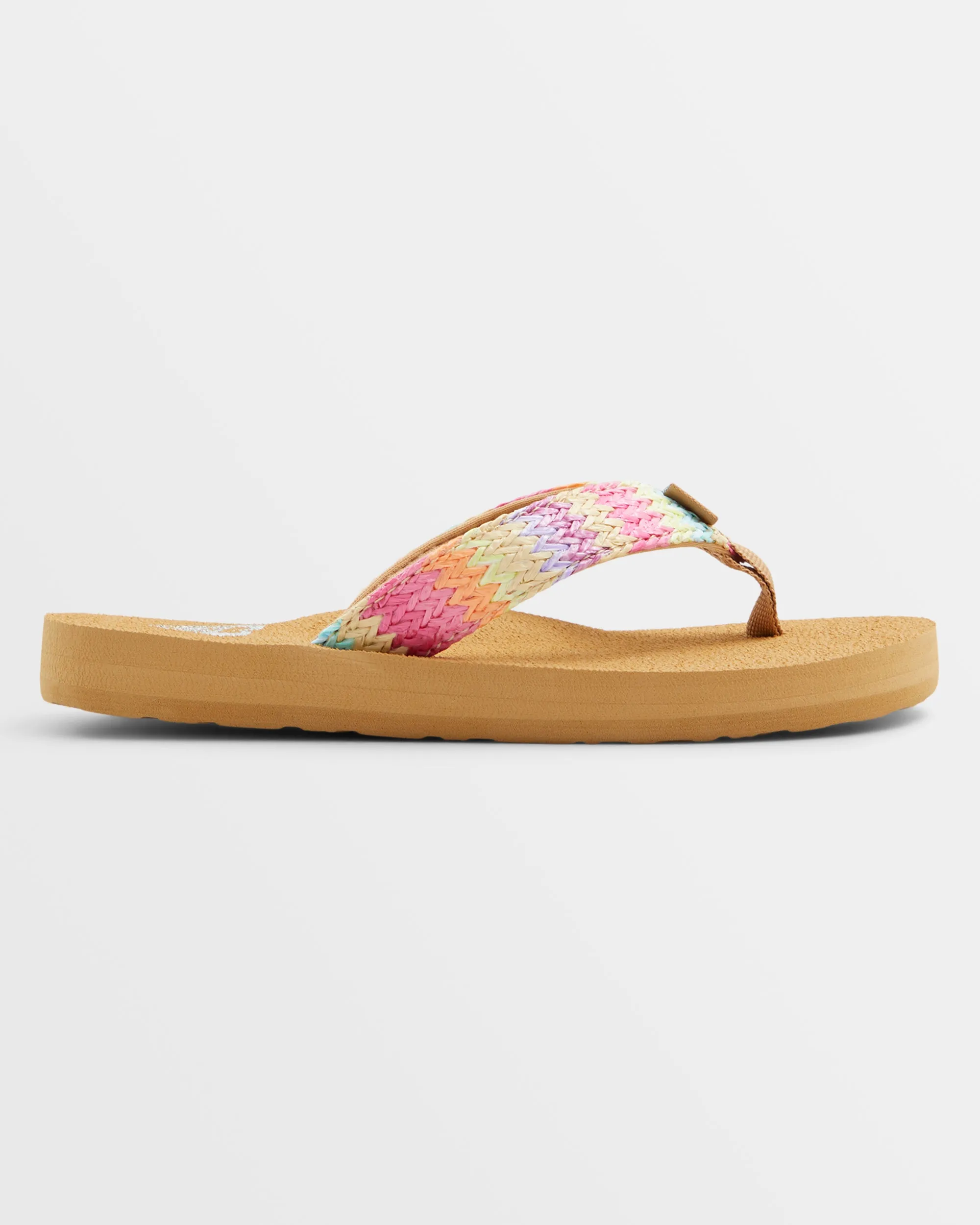 Girls Porto Raffia Sandals - Pink/Raspberry