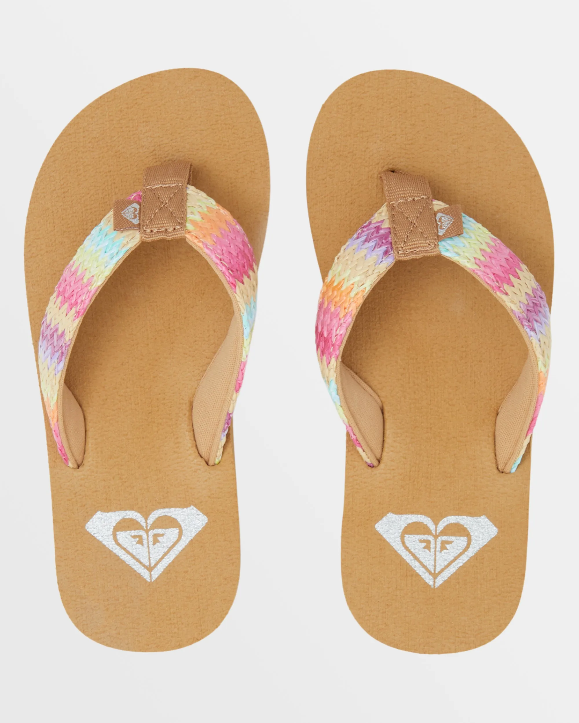 Girls Porto Raffia Sandals - Pink/Raspberry