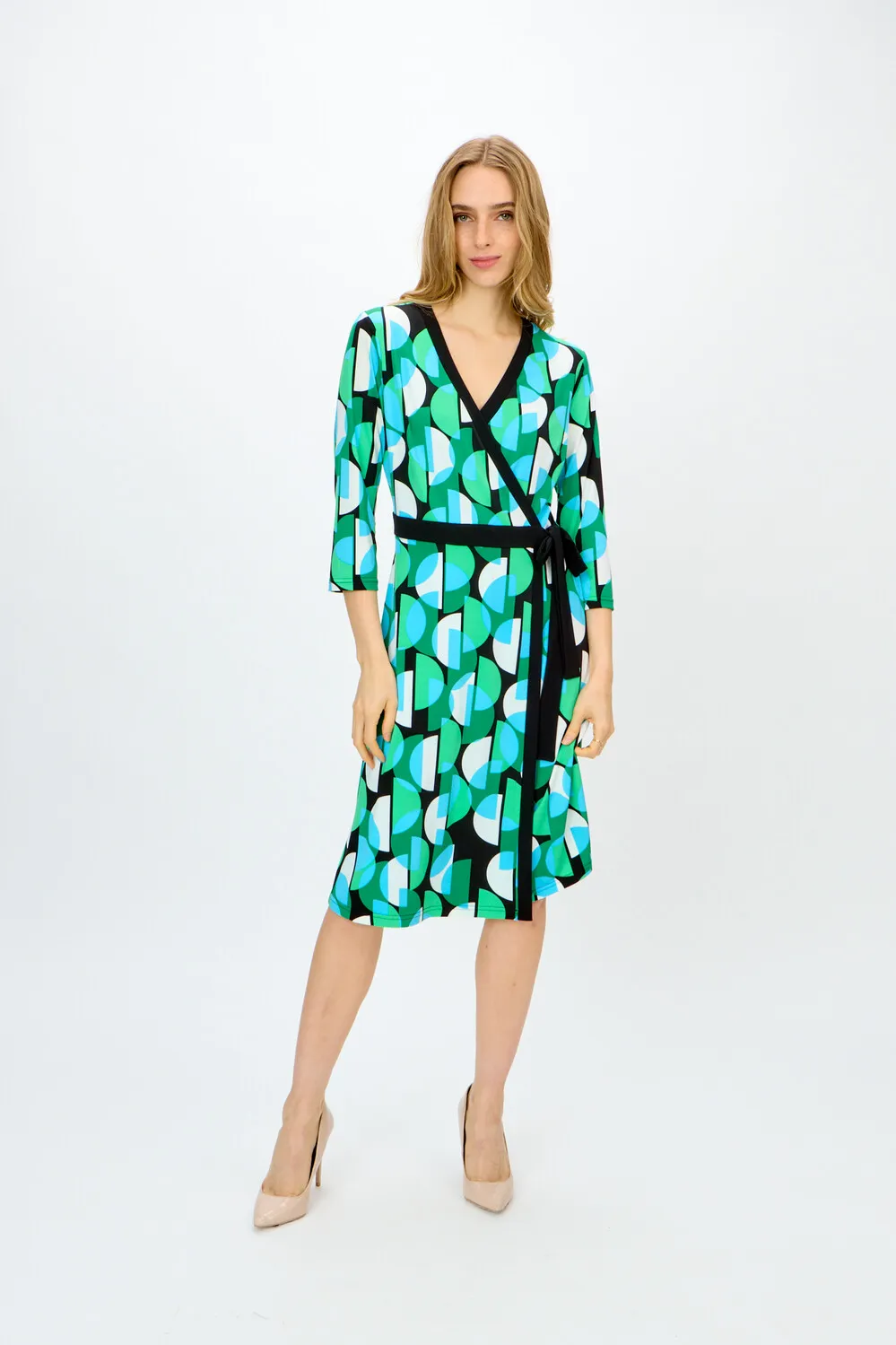 Half-moon Print Wrap Dress Style 241211