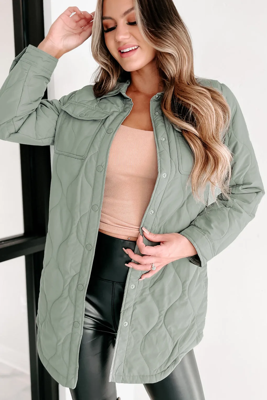 Holiday Steal- Ready For Anything Quilted Jacket (Olive Stone)