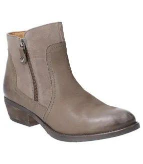 Hush Puppies Womens/Ladies Leather Isla Zip Up Ankle Boot (Khaki) - UTFS6634