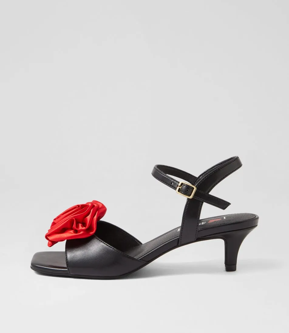 I LOVE BILLY Dartel Black Red Sandals