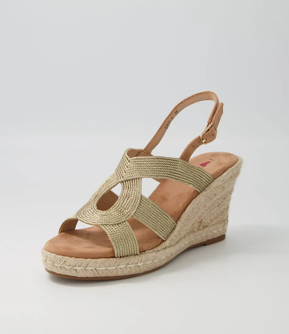 I LOVE BILLY Ilkie Gold Multi Sandals