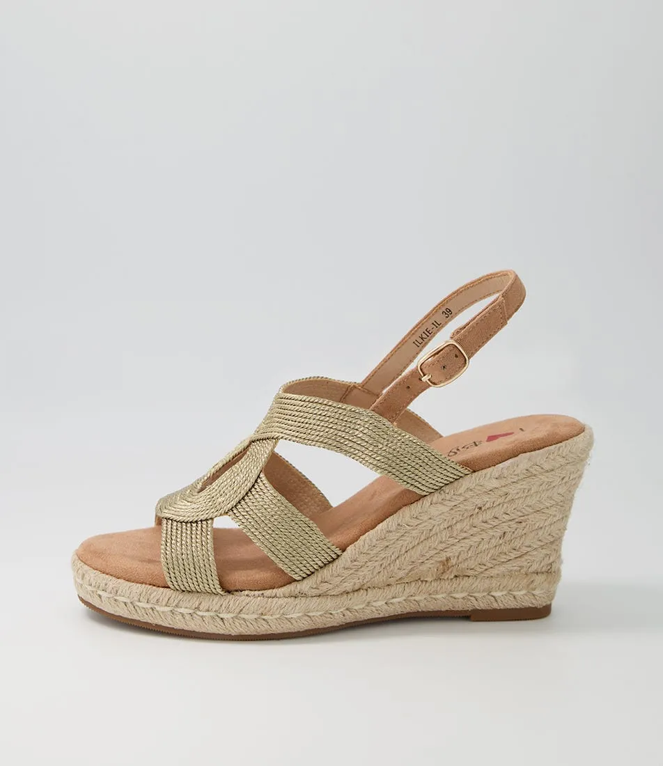 I LOVE BILLY Ilkie Gold Multi Sandals