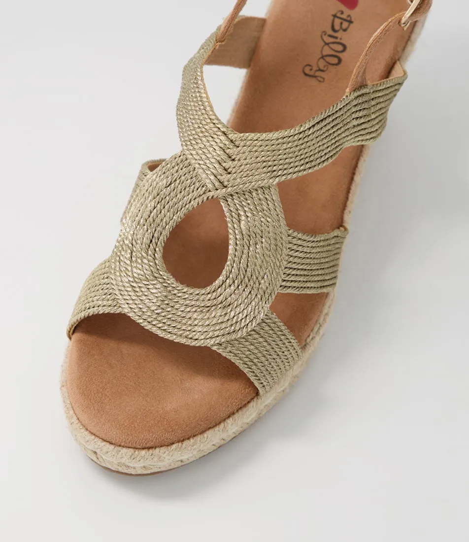 I LOVE BILLY Ilkie Gold Multi Sandals