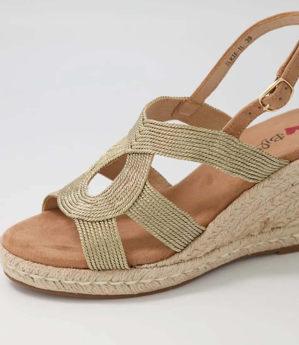 I LOVE BILLY Ilkie Gold Multi Sandals