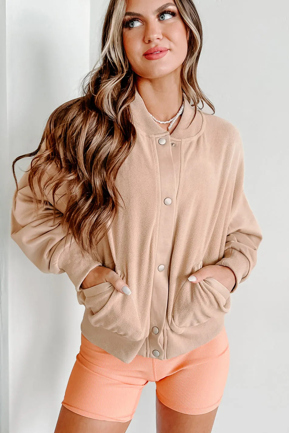 I'll Wait For You Button Snap Jacket (Taupe)