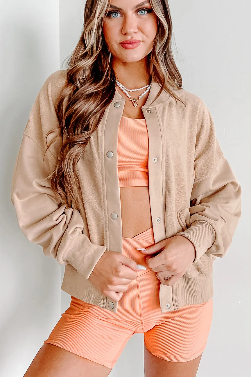 I'll Wait For You Button Snap Jacket (Taupe)