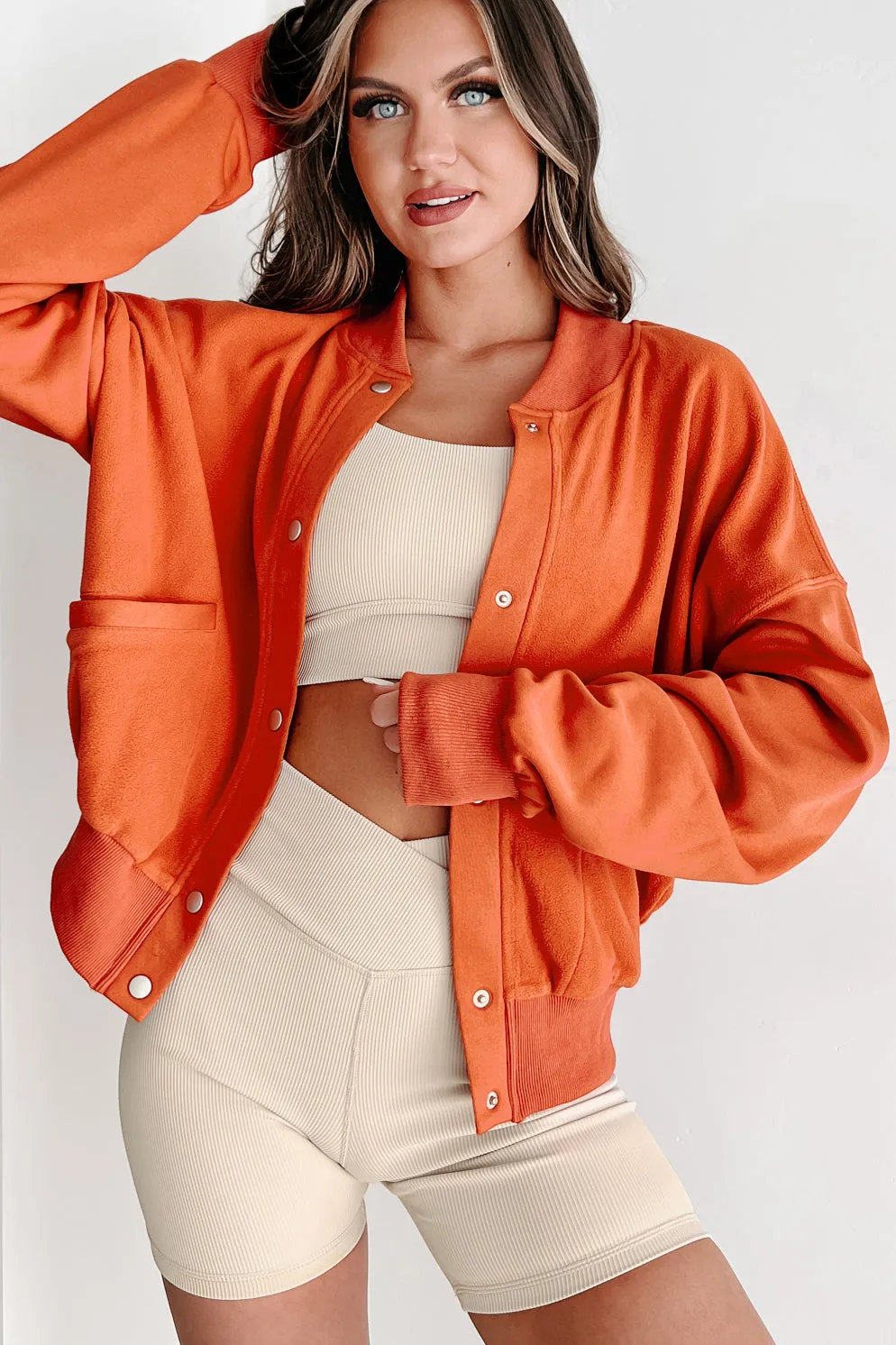 I'll Wait For You Button Snap Jacket (Terracotta)