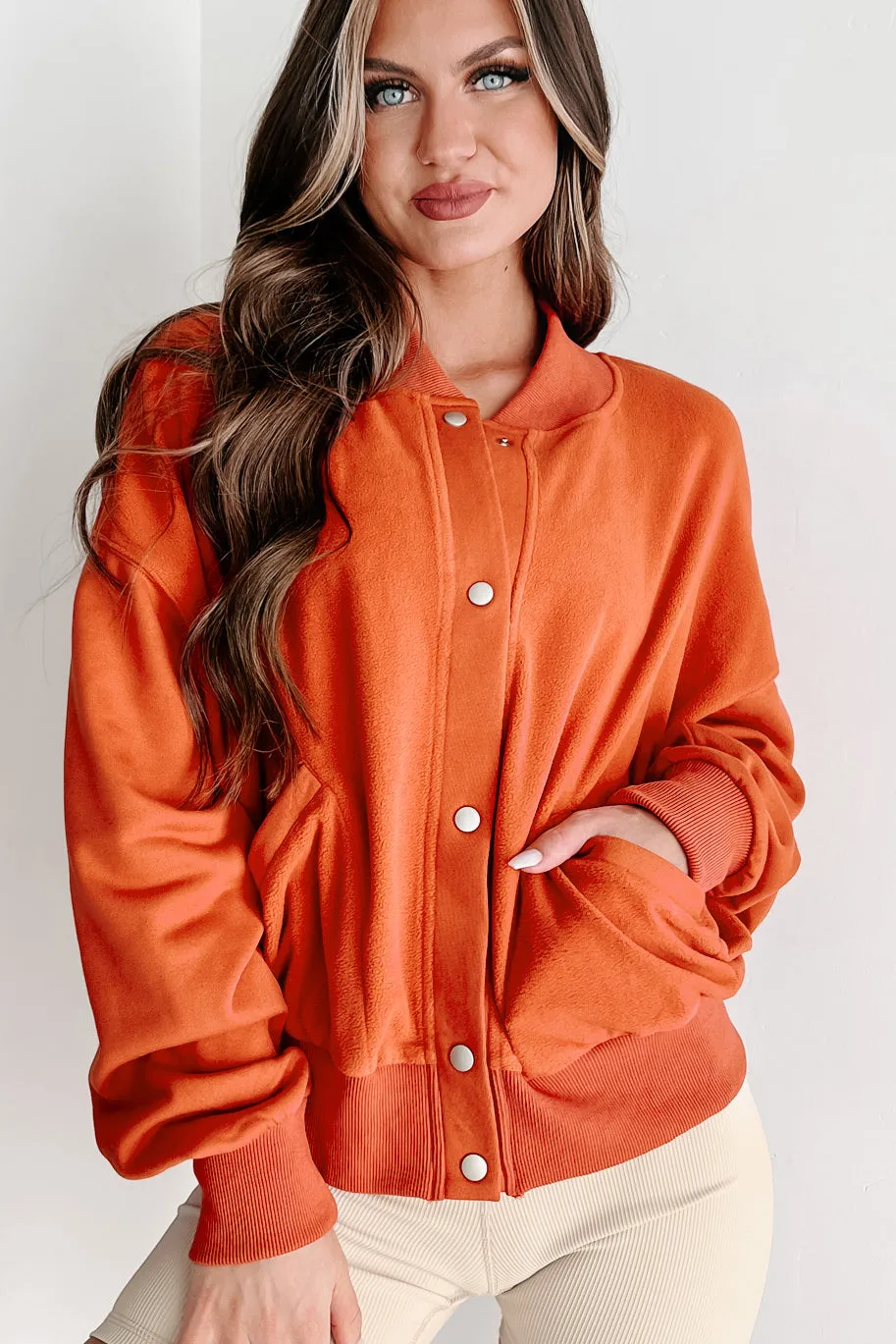 I'll Wait For You Button Snap Jacket (Terracotta)