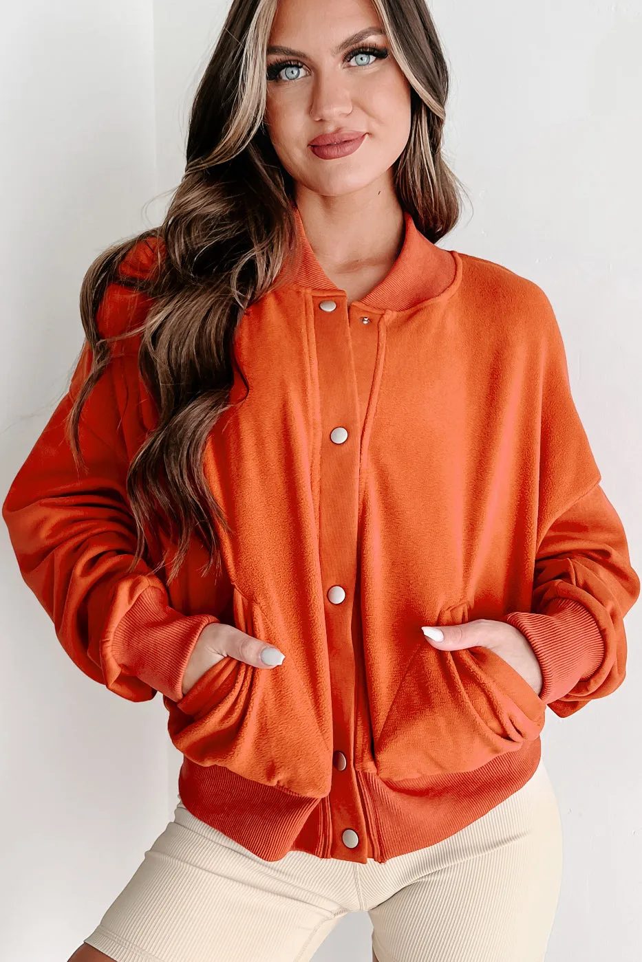 I'll Wait For You Button Snap Jacket (Terracotta)