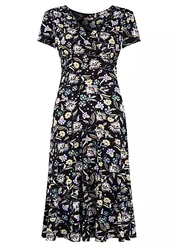 Joe Browns Floral Wrap Front Knee-Length Jersey Dress | Kaleidoscope