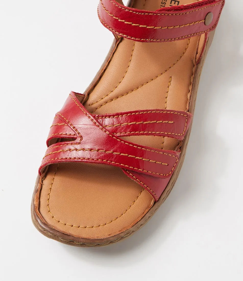 JOSEF SEIBEL Debra 62 Red Leather Sandals