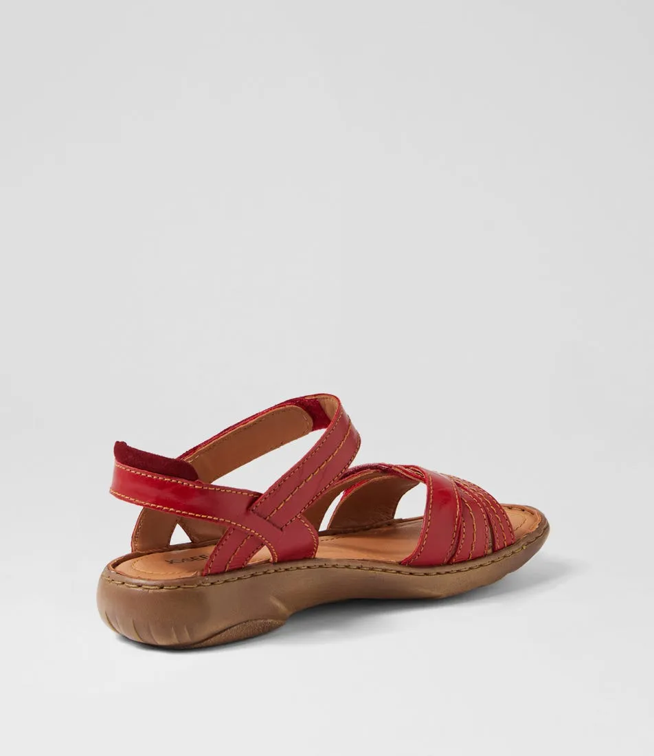 JOSEF SEIBEL Debra 62 Red Leather Sandals