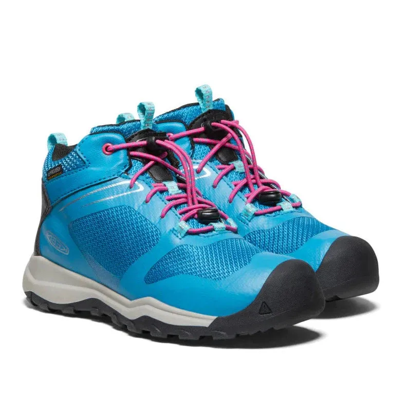 Keen Youth Wanduro Mid Waterproof Boot - Fjord Blue/Fuchsia Purple