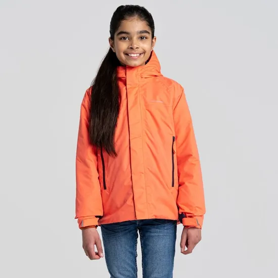 Kid's Harue Insulated Jacket - Fusion Coral / Blue Navy | Craghoppers UK