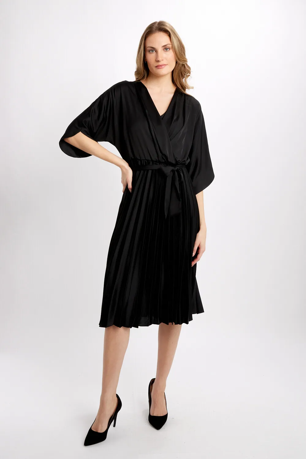 Knee-length Wrap Dress Style 234265