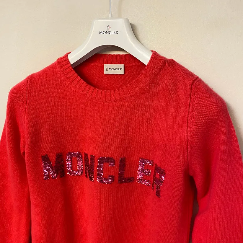 LADIES MONCLER LOGO SWEATSHIRT - RED