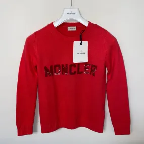 LADIES MONCLER LOGO SWEATSHIRT - RED