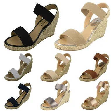 Ladies Savannah High Rope Wedge Sandals F1R0865