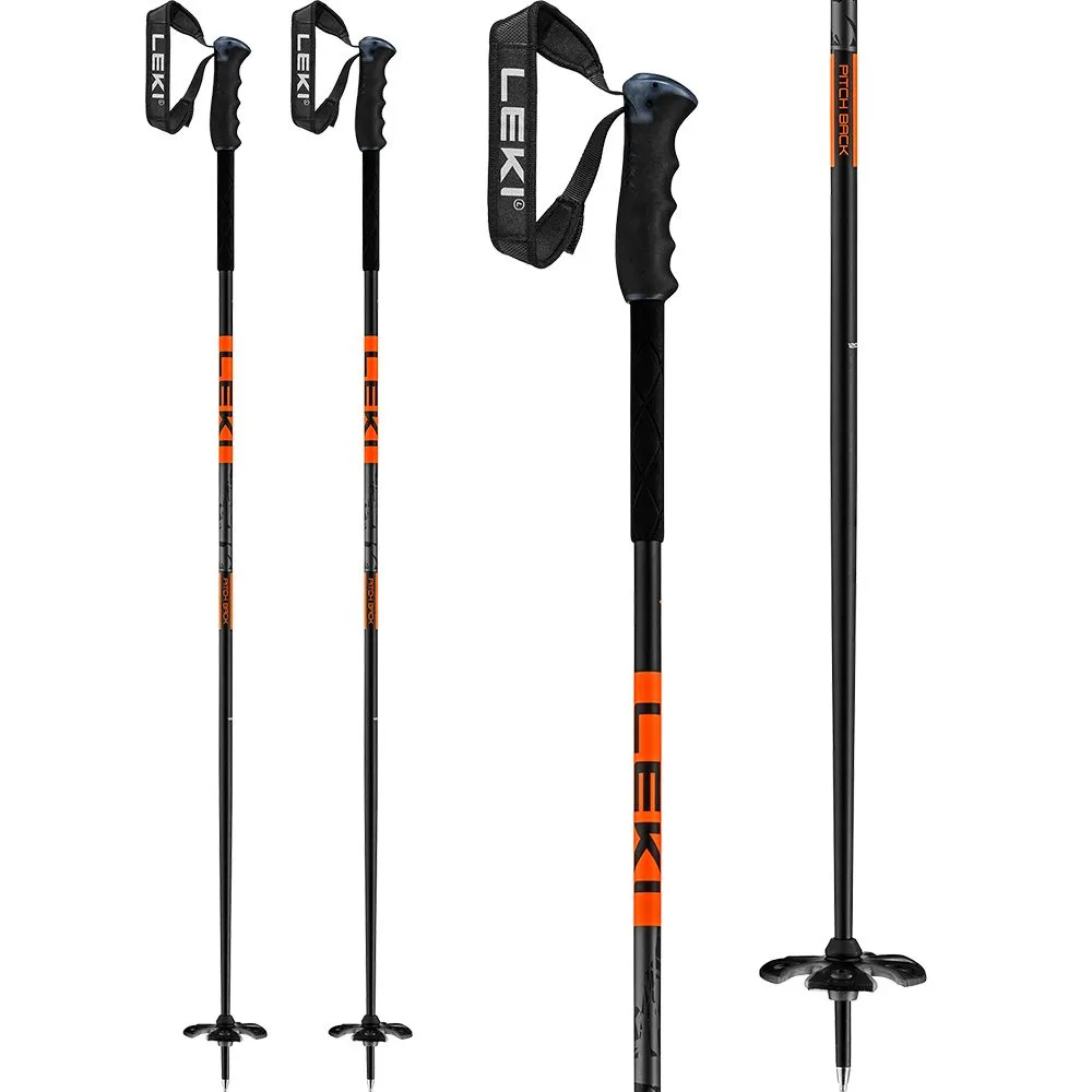 LEKI - Pitch Back Alpine Ski Poles black neonorange