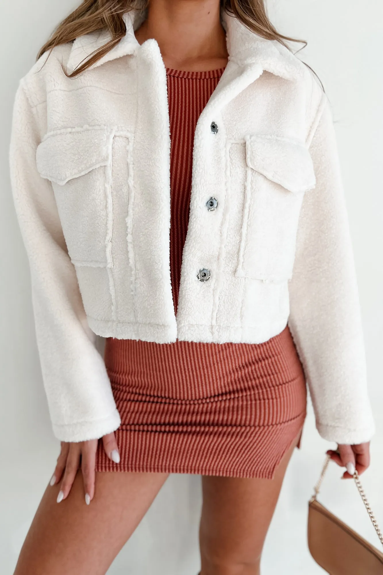 Lodge Life Reversible Shearling Crop Jacket (Cream/Cream)