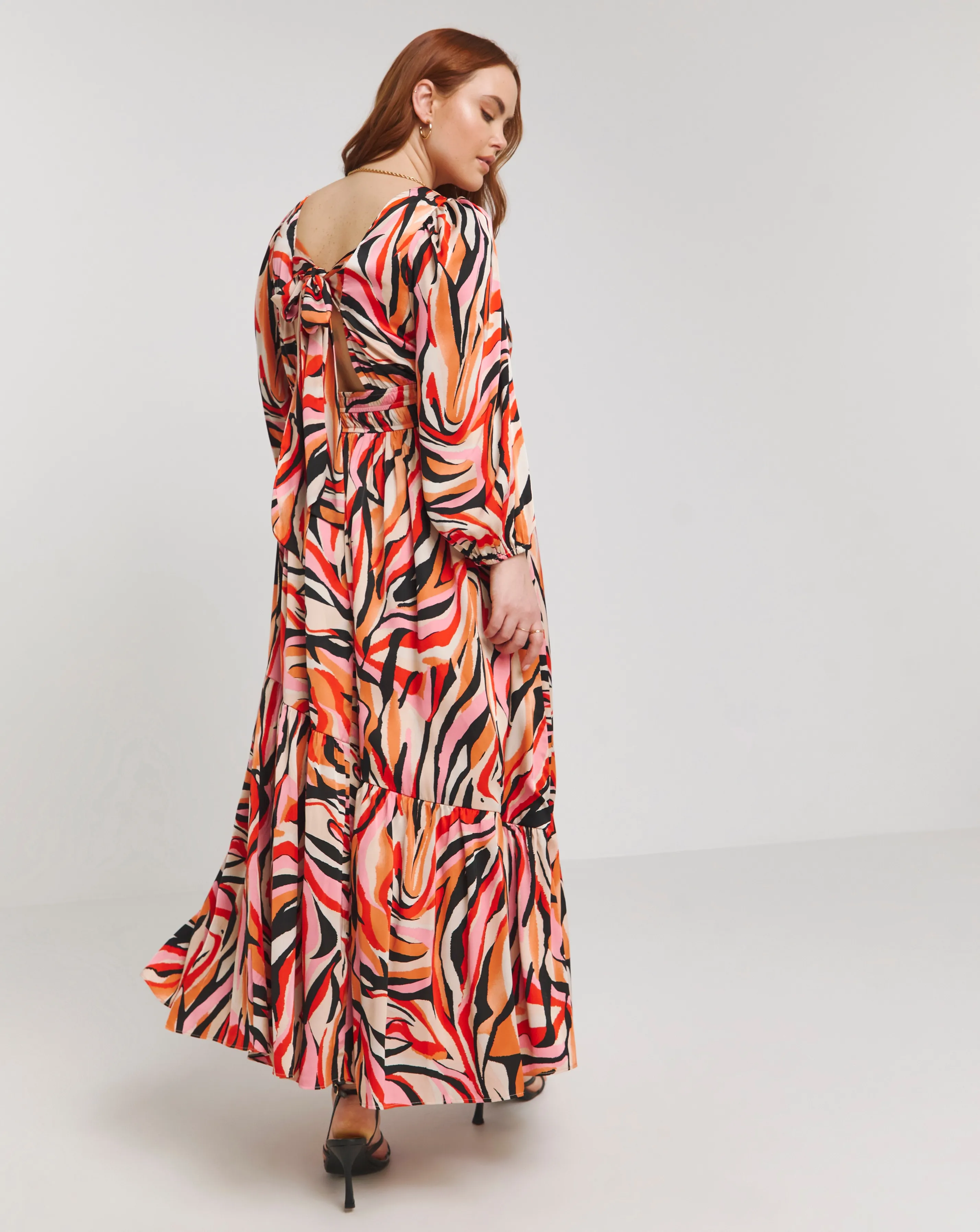 Lovedrobe Swirl Print Elastic Waist Wrap Front Maxi Dress | Simply Be