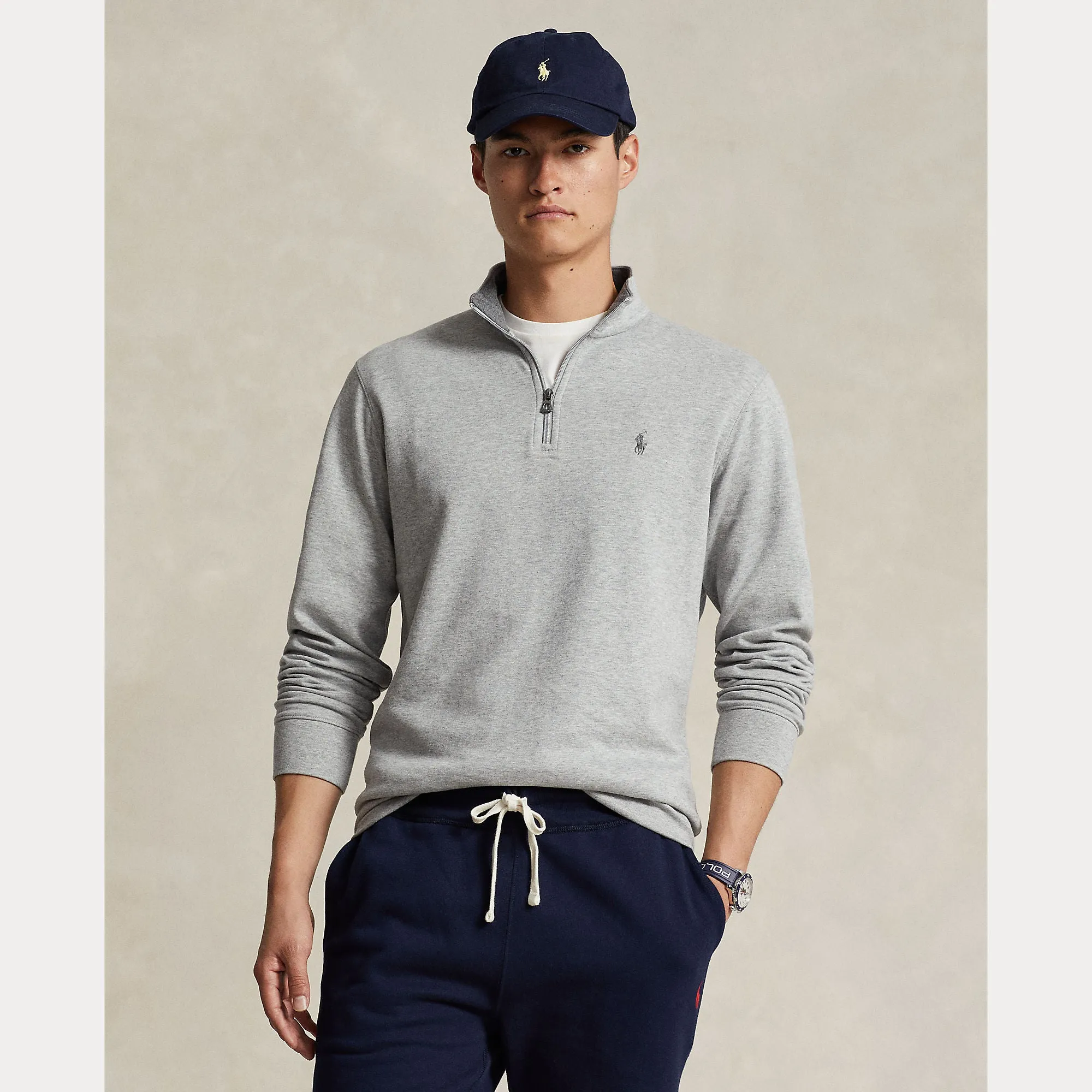 LUXURY JERSEY QUARTER-ZIP PULLOVER