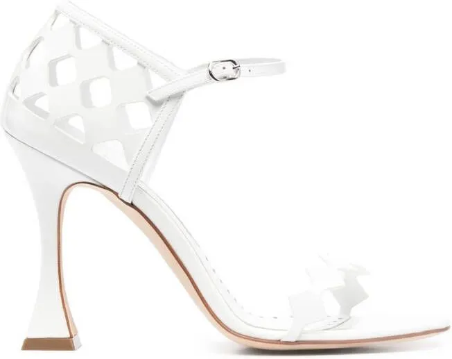 Manolo Blahnik Kalun diamond-check sandals White