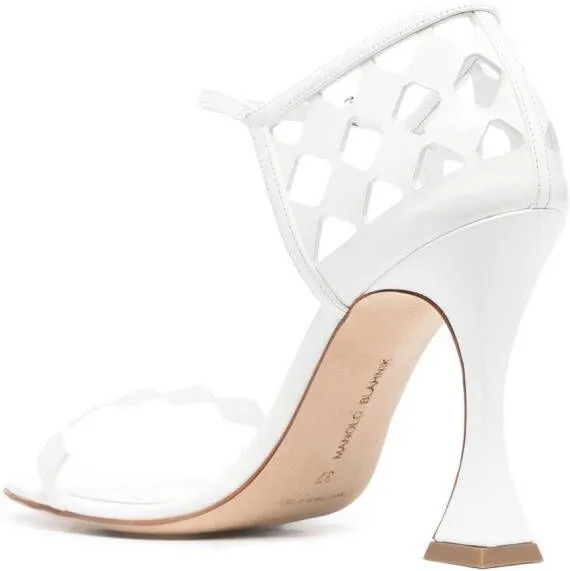 Manolo Blahnik Kalun diamond-check sandals White