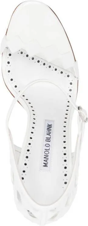 Manolo Blahnik Kalun diamond-check sandals White