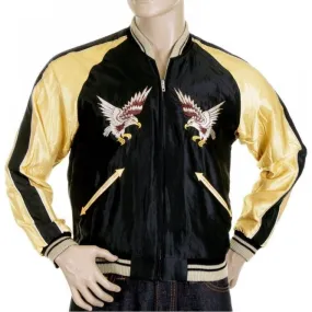 Mens Black and Gold YOKOTA AB Suka Fully Reversible Souvenier Jacket TT11781