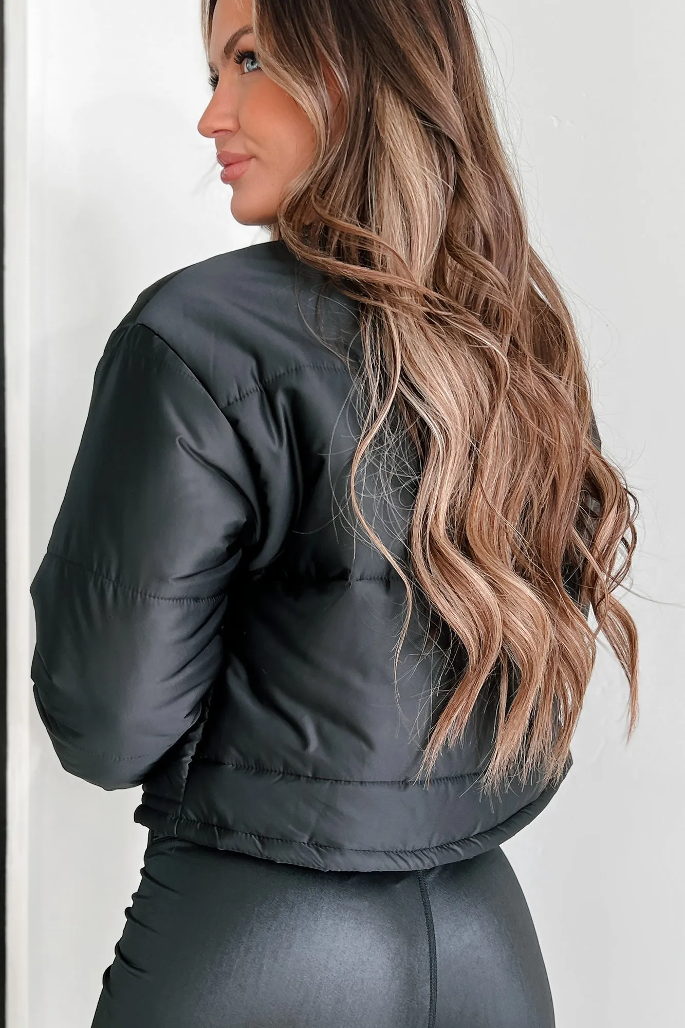 Might Surprise You Padded Crop Jacket (Black)