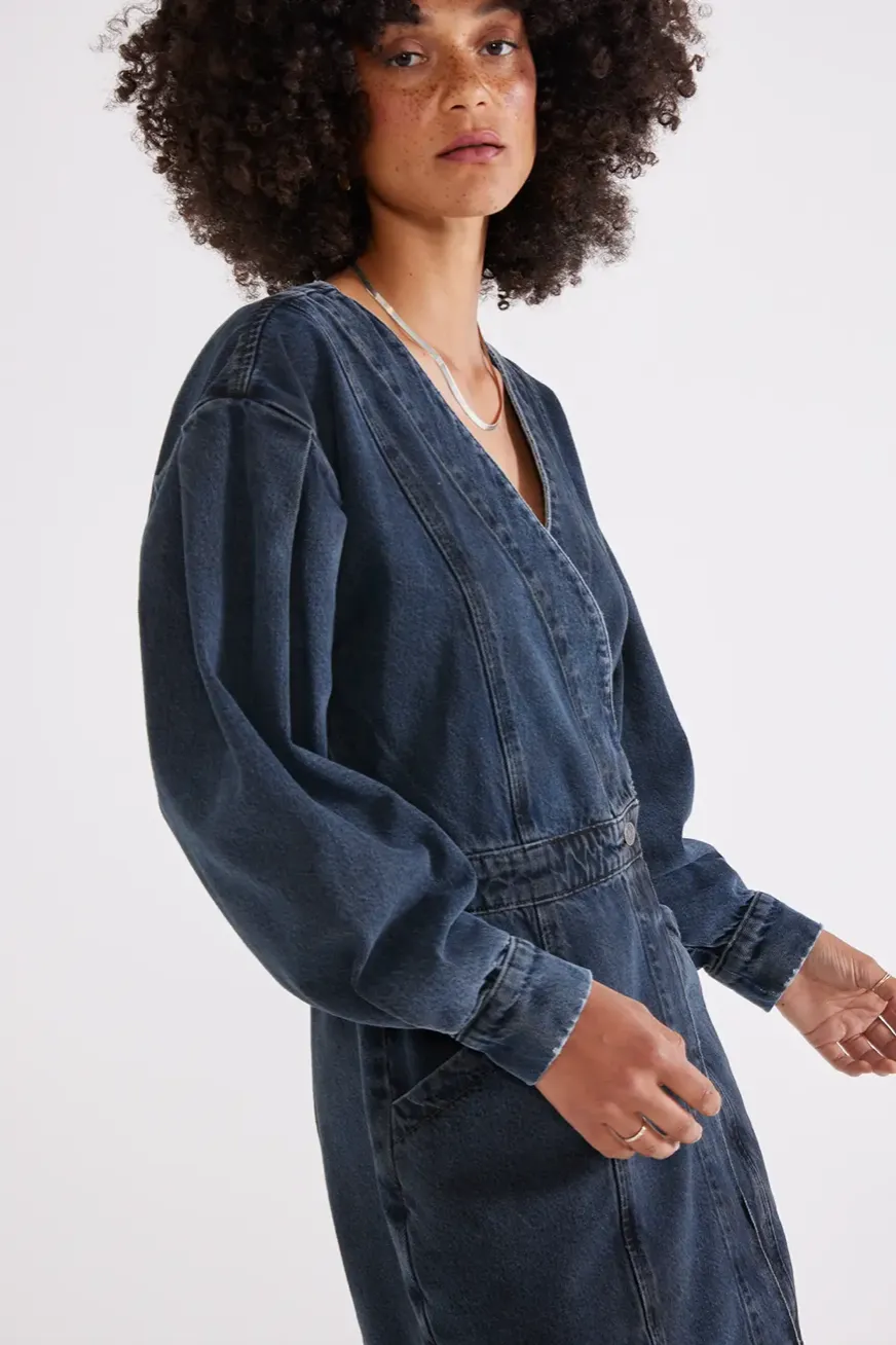 Mira Denim Wrap Dress