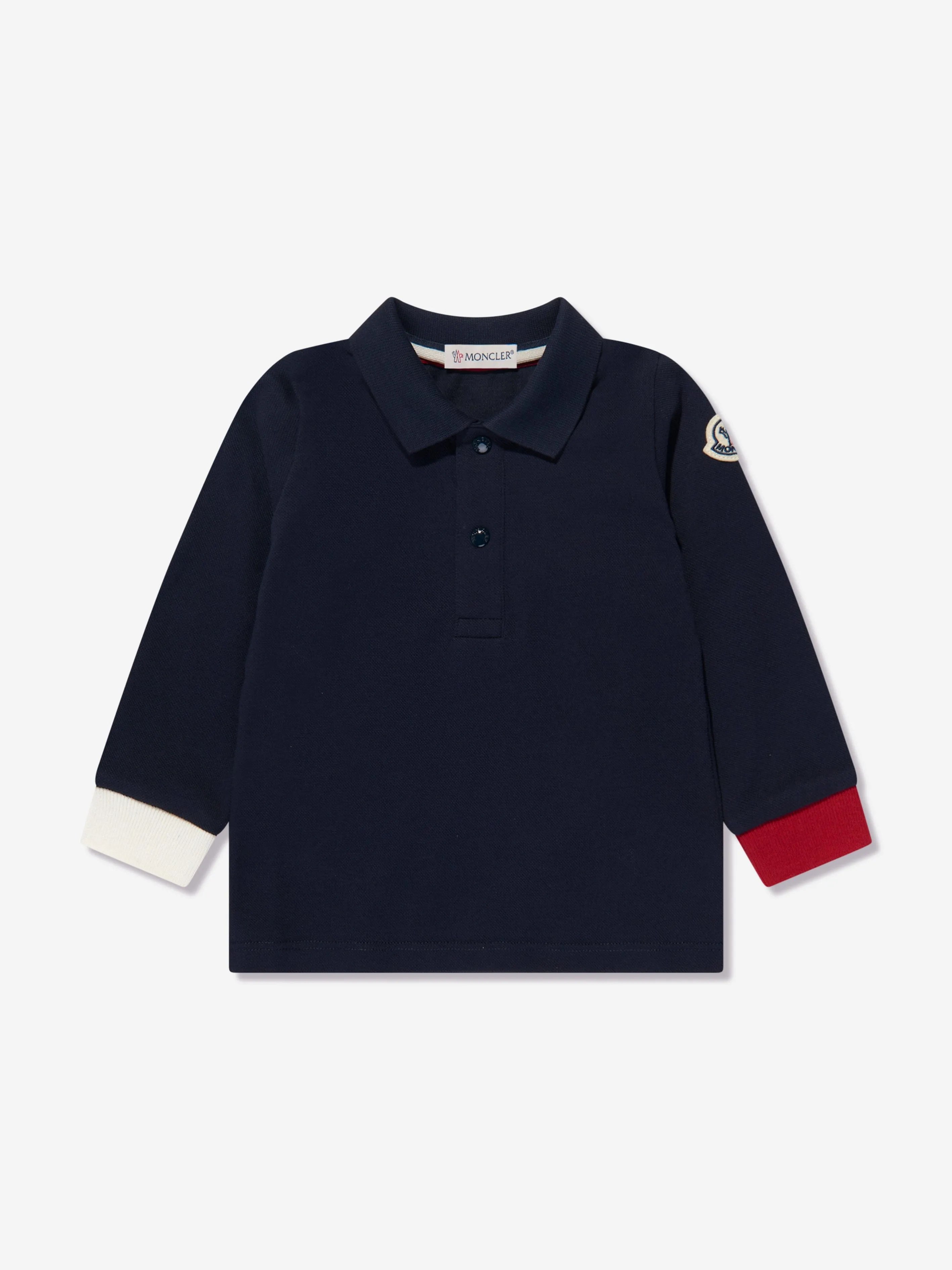 Moncler Enfant Baby Boys Long Sleeve Polo Shirt in Navy