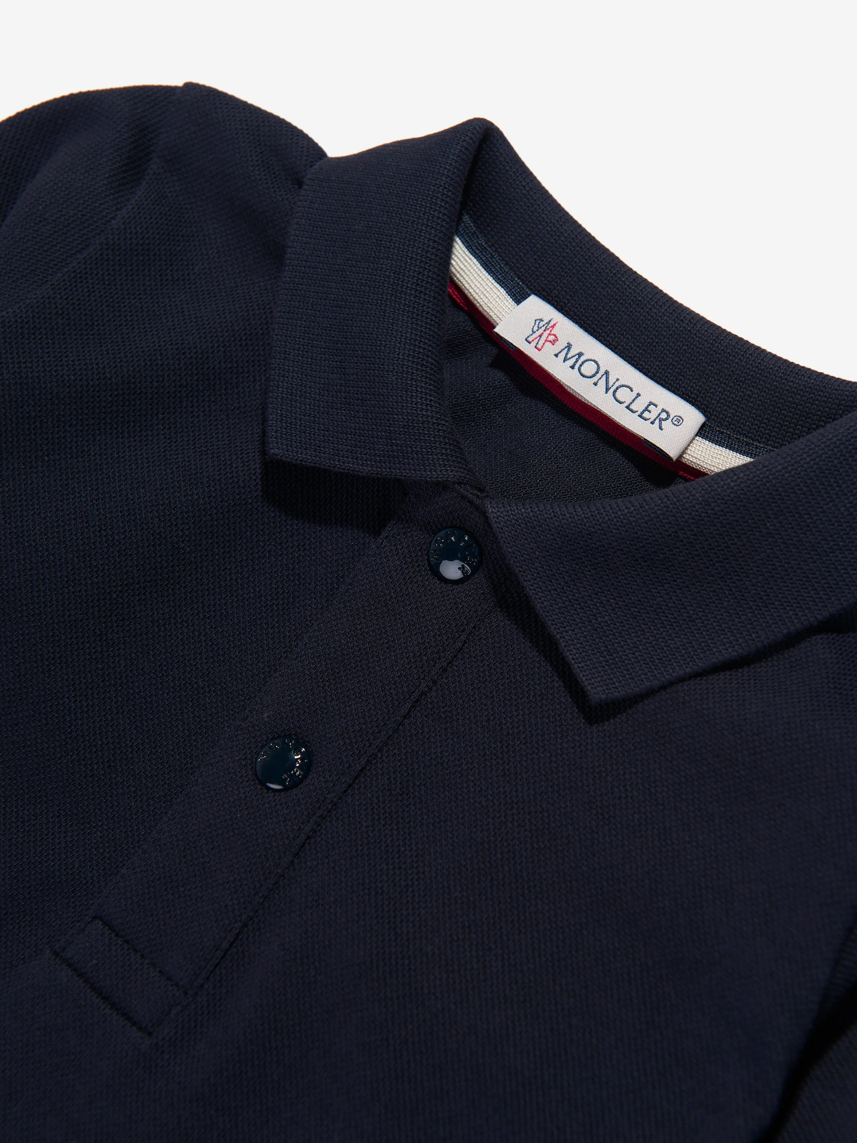 Moncler Enfant Baby Boys Long Sleeve Polo Shirt in Navy