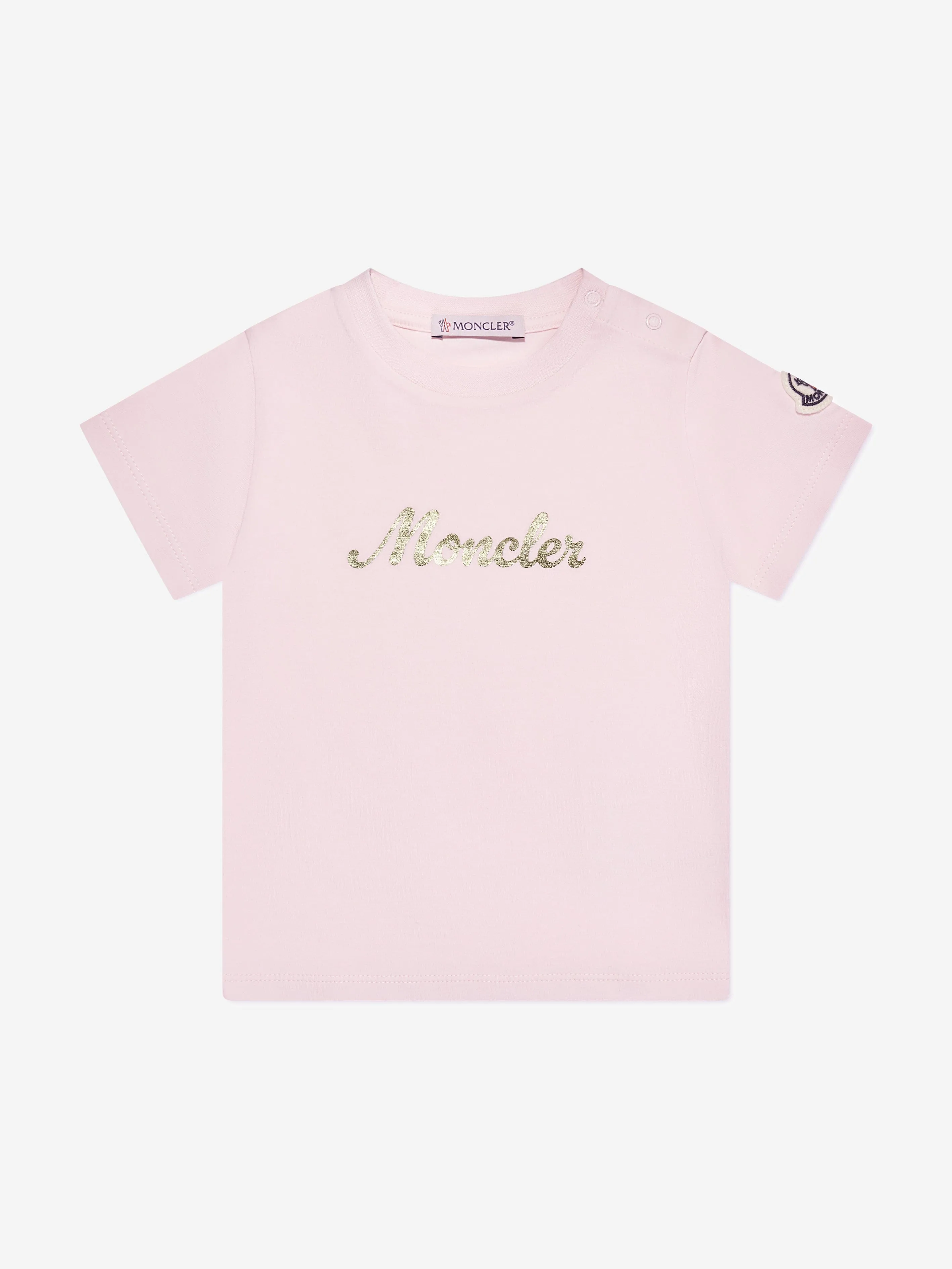 Moncler Enfant Baby Girls Logo T-Shirt in Pink