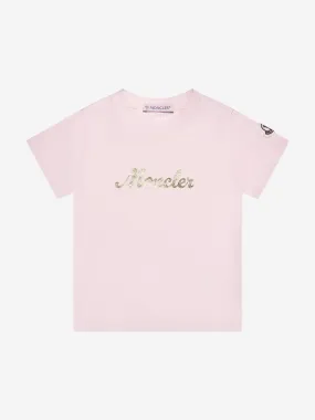 Moncler Enfant Baby Girls Logo T-Shirt in Pink