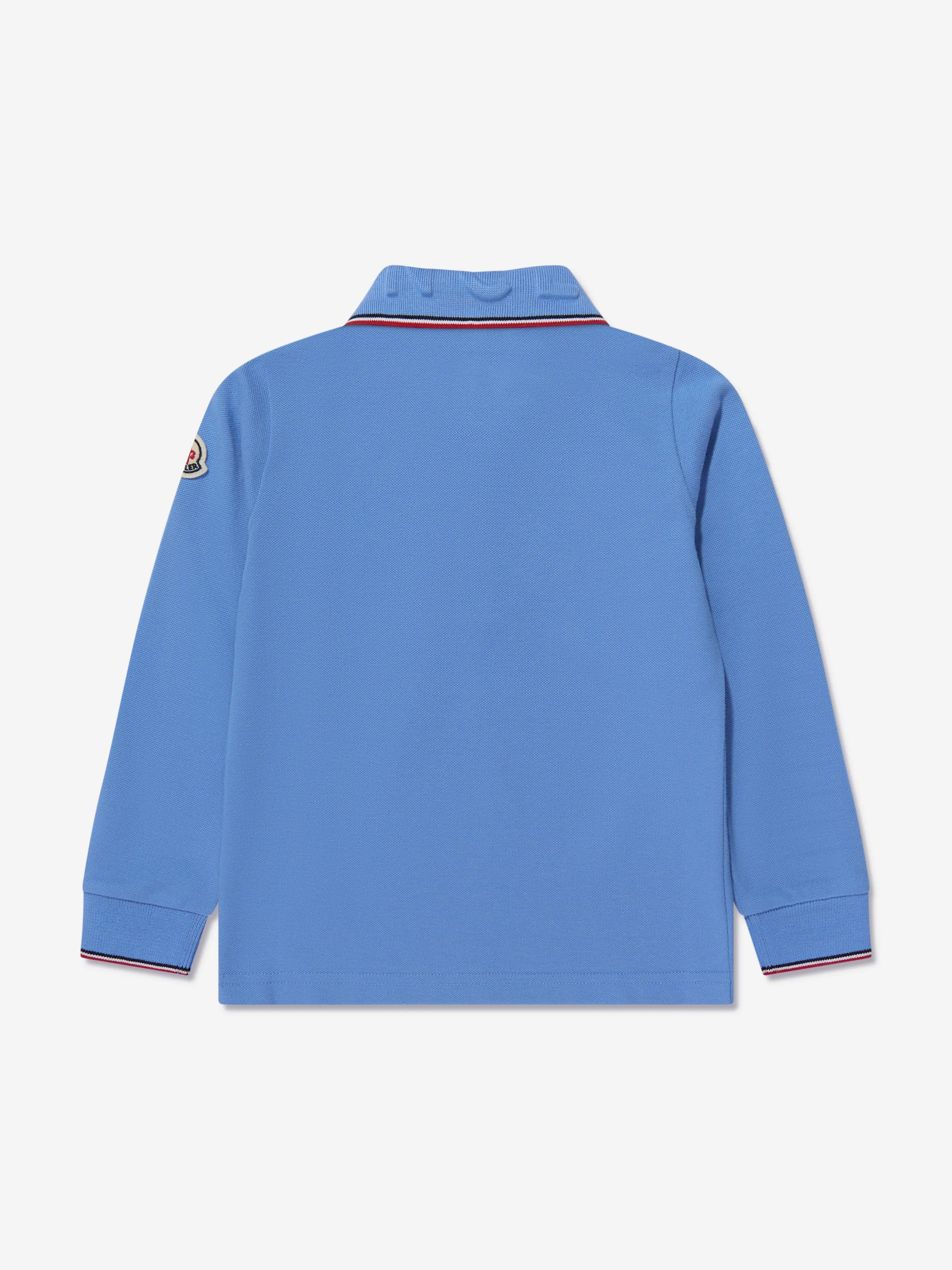 Moncler Enfant Boys Long Sleeve Polo Shirt in Blue