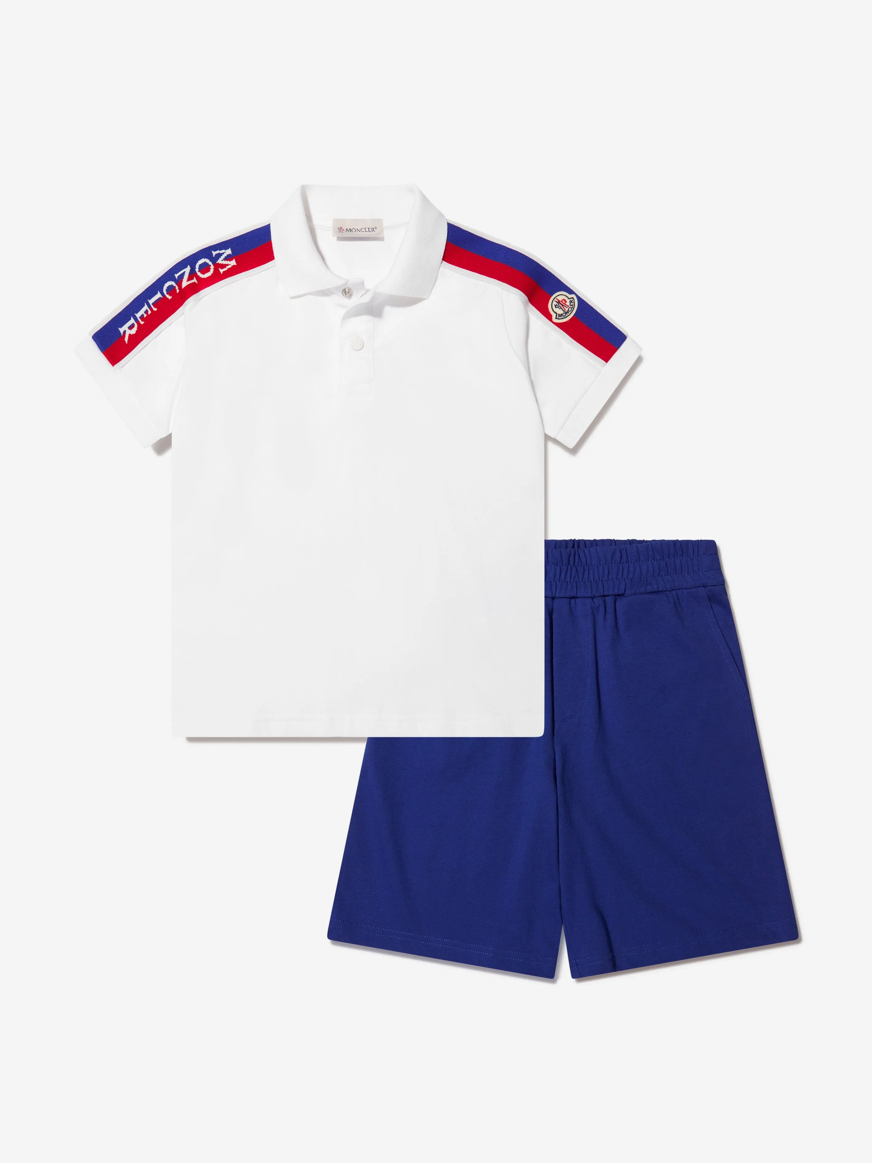 Moncler Enfant Boys Polo Shirt And Shorts Set in White